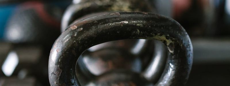 Details of weights and kettlebells in studio